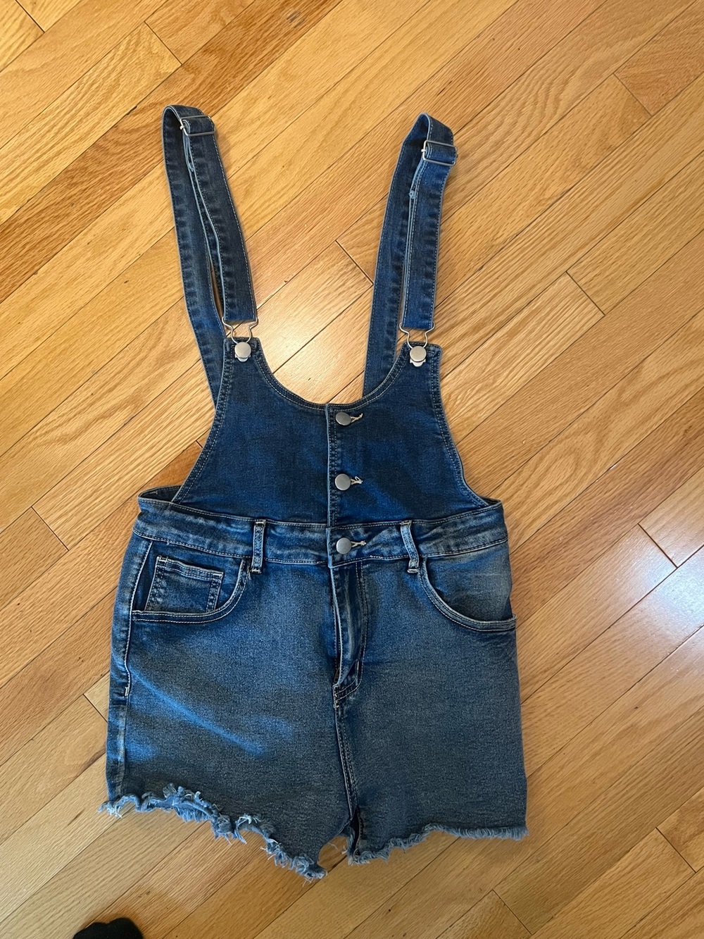 SHEIN Dark Blue Denim Short Overalls